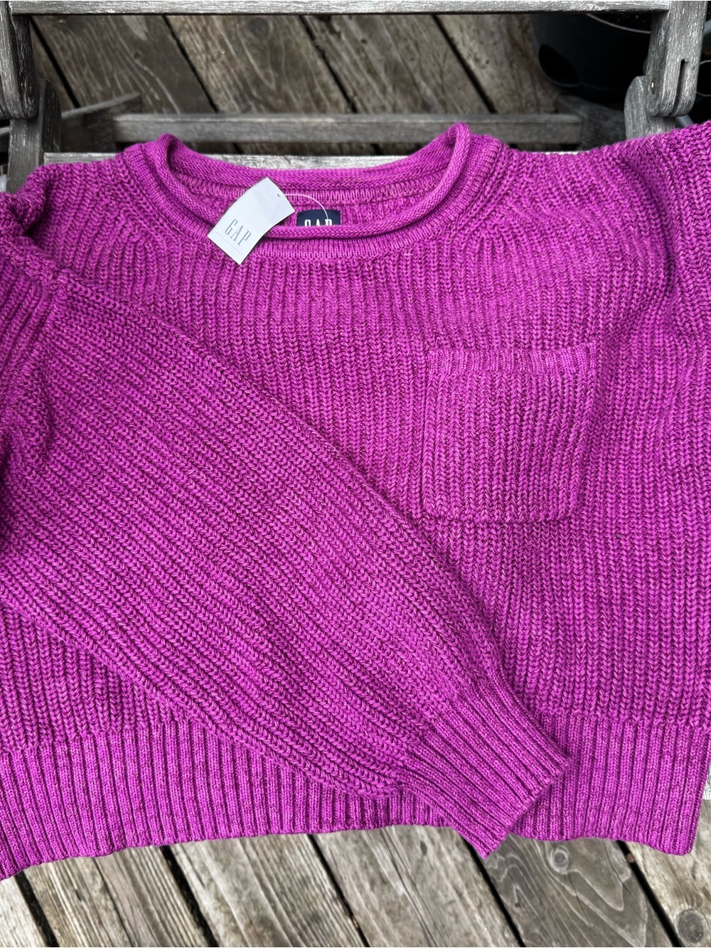 GAP Super Cozy, Vibrant Magenta Oversized Cropped Sweater, NWT